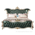 Ensemble de meubles de chambre à coucher européens de luxe en or royal